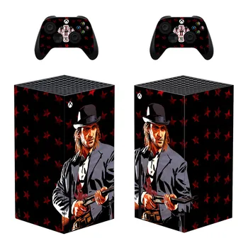 Red Dead Redemption 2 Стил Xbox Series X Стикер върху Кожата за Конзола и 2 Контролери Стикер Винил Защитни Скинове Стил 1