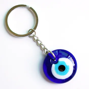 2021 Сини очи мода сплав форма на детелина чар на колата ключодържател бижута висулка ключодържател висулка B1061