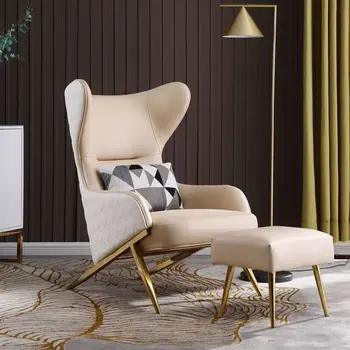 Скандинавски луксозен кожен тигрови стол за почивка, постмодернистский стол, мързелив диван с висока облегалка за един човек