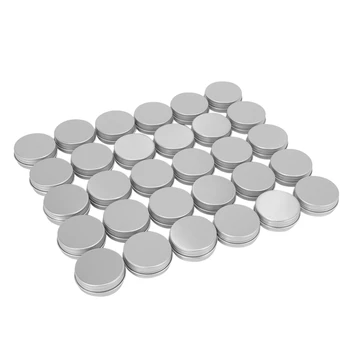 30 Опаковки кръгли Метални кутии за балсам за устни с винт капак и капака (1 унция)
