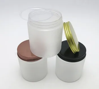 24 бр./лот 250 г Еднократна употреба Empy bulk frost PET пластмасови козметични банки за крема 250 сс Алуминиеви капачки с печата