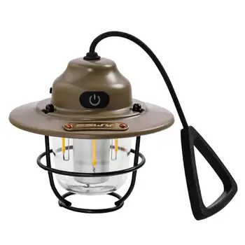 Преносим Фенер USB Зареждане на IPX4 Водоустойчив Led Лампа Ретро Палатка Светлина Открит Къмпинг Лампа За Къмпинг Аксесоари