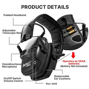2022 Тактически Електронни Слушалка За Стрелба Със защита От шум, Слушалки За Усилване на Звука, Защита на Слуха, Сгъваема Слушалки, Лидер на Продажбите