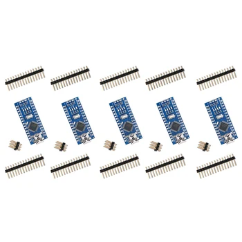 Най-добрите предложения За Arduino Mini Pro Nano V3.0 Atmega328p 5 В 16 Ч Комплект микроконтролери без USB кабел За Arduino Nano V3.0 (5 бр)