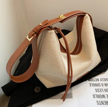 Нов стил, просто индивидуалност, холщовая чанта, дамска чанта-месинджър чанта-кофа, голямо голям пазарска чанта