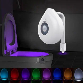 8 Цвята Интелигентен Сензор за Движение PIR Седалка За Тоалетна лека нощ Водоустойчив Осветление За Тоалетна Led Лампа Luminaria WC, Тоалетка, Лампа,