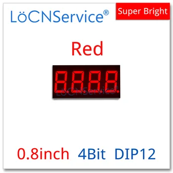 LoCNService 30 БР. 0,8 Инча Цифрова Тръба Led Дисплей 4 Бита Червен Общ Анод/Катод 7 Сегмент 0,8 инча