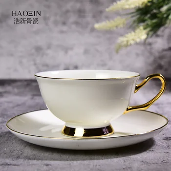 Костен порцелан златна утайка от чаша и чиния керамика послеобеденная цвете чаша набор от чашата за кафе