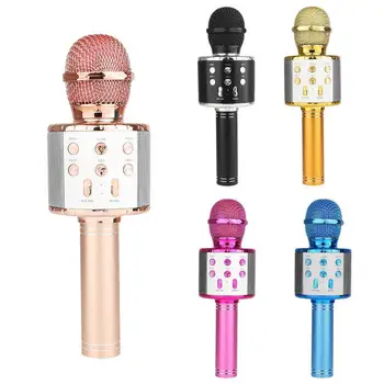 Професионален Цветен Безжичен Микрофон Bluetooth Ръчно Караоке Микрофон USB Mini Home KTV За Музикален Плейър Пеене Записващо устройство Микрофон