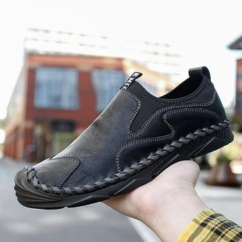 Кожени мъжки обувки 2021 пролет и есен нова мода ежедневни обувки в стил Жокер мъжки обувки зимни обувки tide бизнес модела обувки
