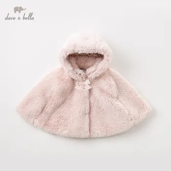 DBQ11694 дейв bella/зимно палто с качулка и сладък нос за малки момичета, преносимо палто с качулка и джобове, детски блузи, модни връхни дрехи за деца