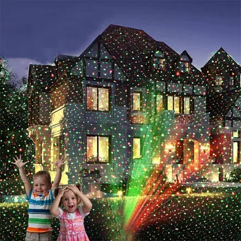 Коледен Проектор RG Осветява Открит Коледен Лазерен LED Прожектор с Червена и Зелена Звезда за Декор на Градина, Двор