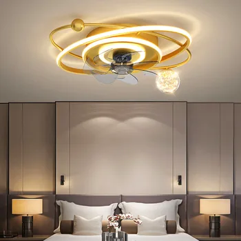 Скандинавски декор спални led осветителни тела за стаен вентилатор на Тавана лампа трапезария ресторант вентилатор на Тавана с осветление дистанционно управление