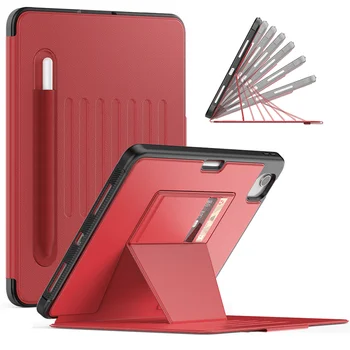 Кожен калъф с отделение за карти-дръжки За iPad Air4 Air5 Калъф За таблет Противоударная Поставка Smart-Калъф За iPad Pro 10,2 11 инча 2020 2021