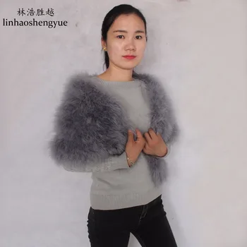 Linhaoshengyue 1,2 метра Модни Дамски Шал от Страусиных коса, Безплатна доставка, Дамски шал, Универсална Мода