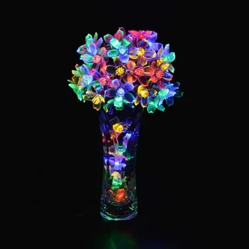 110/220v 10 М, 100 Черешови Цветове Висящи Лампи Лампада Led Лампа Приказни Сватбени Гирлянди За Коледни Коледни Luminaria