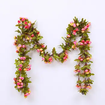 Красиви Изкуствени Цветя, Лозя Екологично чисти Романтични Леки Симулационни Розови Лозя за ежедневието