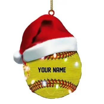 Персонализирани Бейзбол Украшение Бейзбол и Ръкавиците Украшение Персонализирани Бейзбол Вечерни Сувенири За Коледната Елха Декор Вечер