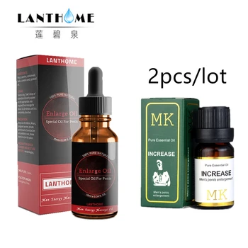 2 бутилки на билкови масла за уголемяване на пениса Lanthome, масло за пениса на голям член, предпазва от преждевременна еякулация, увеличава мъжки усилвател на пениса