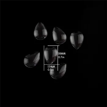 500шт 13 мм * 18 мм Капки Дъжд Прозрачни Стъклени Кабошоны Окачване Куполна За Снимки Кабошоны Арт
