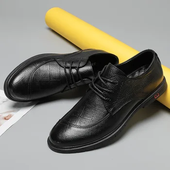 Бизнес Мъжки Обувки, Ежедневни Обувки От Естествена Кожа, Мъжки Офис На Сватбени Обувки За Почивка, Официалната Обувки-Оксфорд За Мъже, Високо Качество