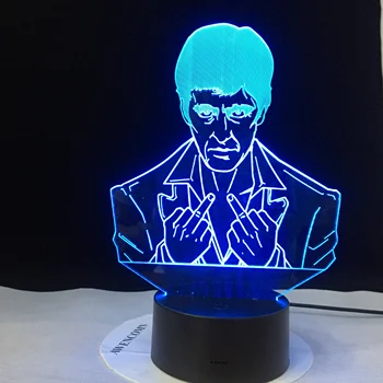 Средният Пръст във Формата На Шефа 3D Нощен LED, USB Лампа Настроението Многоцветен Настолна Лампа-Добрите Подаръци Нощни Led RGB Подарък Дропшиппинг