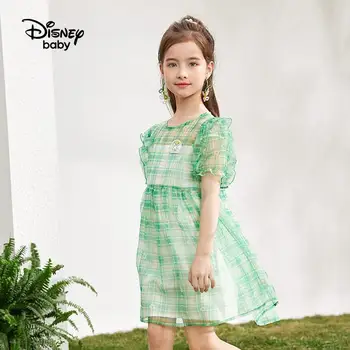 Детски дрехи Disney, рокля с къси ръкави за момичета, лятото Ново детско модно принцеса рокля от две части 2022 г.