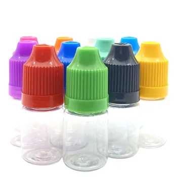 100 Комплект 5 мл Прозрачна Бутилка PET Пластмасова Бутилка-Краен с Цветна Капачка за Деца за Празни Буркани за Съхранение на Течности