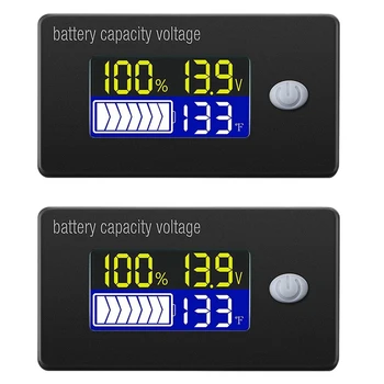 2X М Напрежение Капацитет на Батерията С Датчик за Температура 12-72 В Оловно-Кисели Батерии Литиева Батерия Измерител За Автомобили