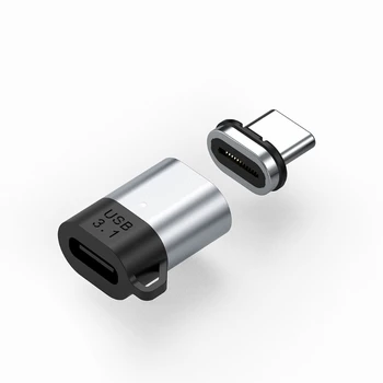 L21D 24 контакт USB C Магнитен адаптер Type-C Конектор под прав ъгъл Поддържа бързо зареждане на USB 3.1 PD 100 W, трансфер на данни 10 Gb/s.