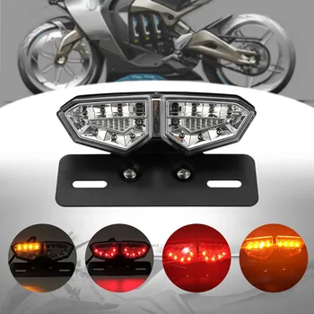 Универсален Многофункционален Мотоциклети LED Задна Светлина За Поръчка Мотоциклет Задни Стоп-Спирачка Регистрационен номер Светлини за Café Racer Лампа-Светкавица