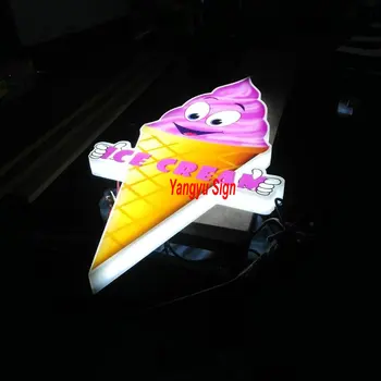 Обичай подови писма знак светла кутии марка 3D знак на магазин за сладолед и сид на открито