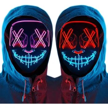 2 Опаковки Продувочной маски, Led маска за Хелоуин, Осветителна маска с 3 режима на осветление за фестивалната парти, 2 цвята