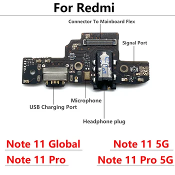 USB Порт За Зареждане на Микрофона Док Конектор Заплата Гъвкави Резервни Части За Xiaomi Redmi Note 11 5G и 4G Note 11 Pro 5G