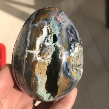 Яйца шийн finish кристална океанска Яспис естествена ръчно изработени 500g шийн finish за Украса