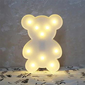 mycyk нова LED лампа във формата на малка мечка, лека нощ на захранван с Батерии, Украса За Дома, спални, детски спален лампа, Ins, горещ стил, закрит