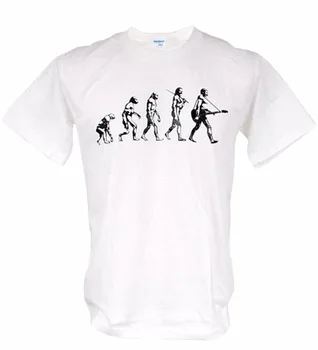 Висококачествени Мъжки Основни Върхове, Звездната Еволюция На Китара, Графична Новост, Рок, Пънк, Живот, Banksy, Музикална Мъжки T-Shirt, Классич