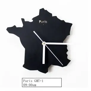 2016 Френски Париж Горещи Продажба Безшумни Метални Стръмни Часовници За Всекидневна Карта На Света Часовник