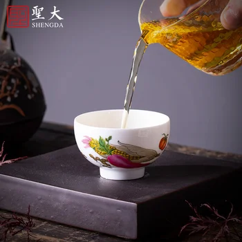Shengda керамична чаша за чай кунг-фу, Майстор чашка, ръчно рисувани, цвят на емайла, златна нефритовая чаена чаша ръчна изработка, Цзиндэчжэньский чай