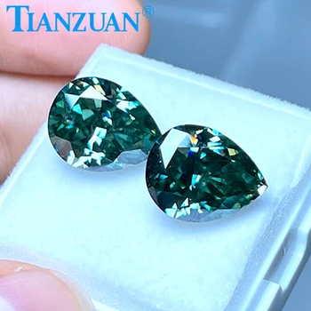 4x6 мм до 10x12 мм крушовидни диаманти диаманти Муассаниты Россыпью Скъпоценни Камъни Камък с Жълто-зелен Цвят, За Направата на Бижута