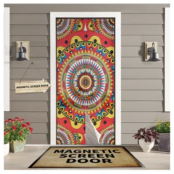 Цветна Структура На Геометрична Магнитна Врата Завесата Дневна Спалня Домашен Противомоскитный Екран Врата Завеса