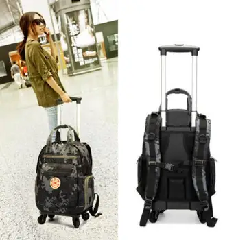 Ръчния багаж и раница Найлон Пътна Чанта за Количка на колела пътна ръчния багаж Раница, чанта, куфар, Чанта за Раници на Колела