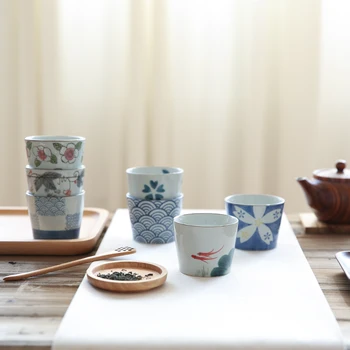 Японски стил, индивидуалността, творчеството ретро чаени чаши керамични чаши малки чаени чаши цели домашна лекота висококачествени чаени чаши