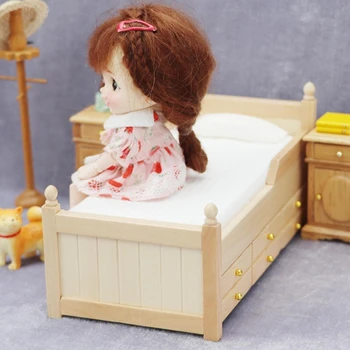Мини Куклена Къща Легло 1 12 Везни за куклена Къща, Мебели за Спални Куклена Къща Аксесоари