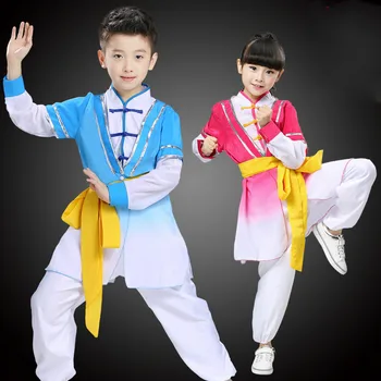 Момче на Таекуондо Деца Ушу Момче Китайската Традиционна Облекло Китайски Костюм Кунг-фу майстор Кунг-фу Униформи за Момичета Китайски Костюми кунг-фу
